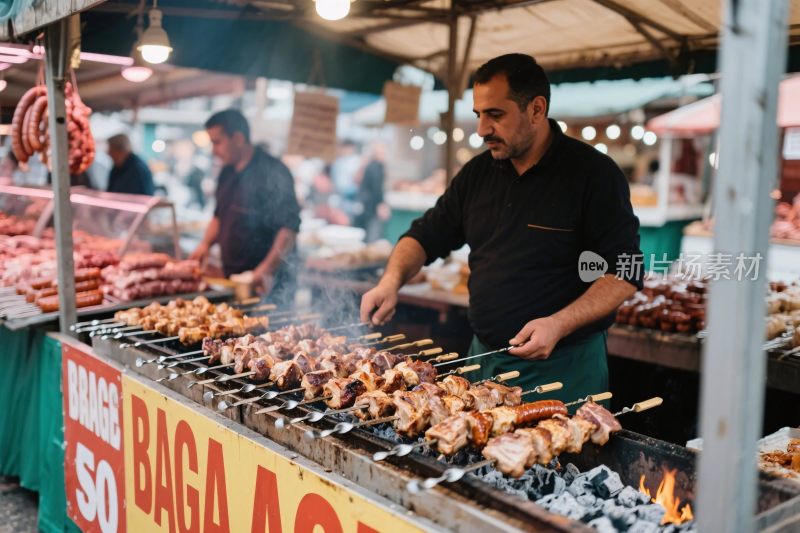 夜市烧烤摊场景