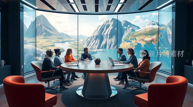 商务会议全景图