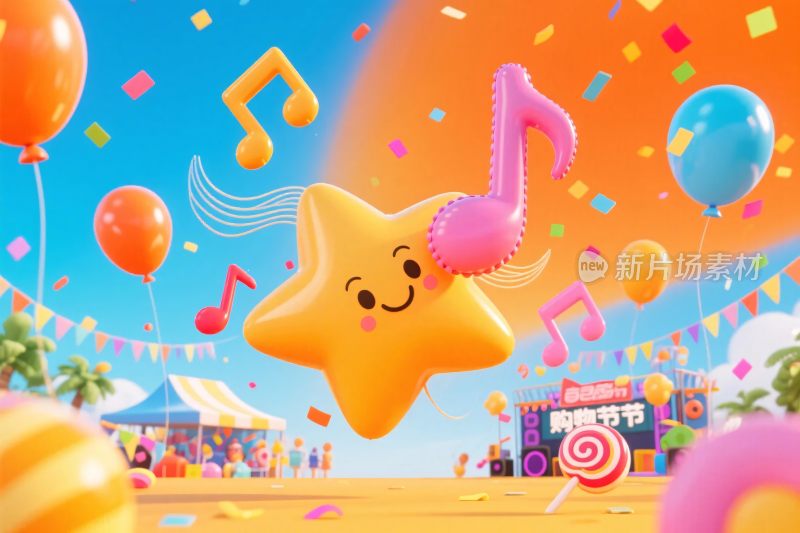 卡通音乐节日插画