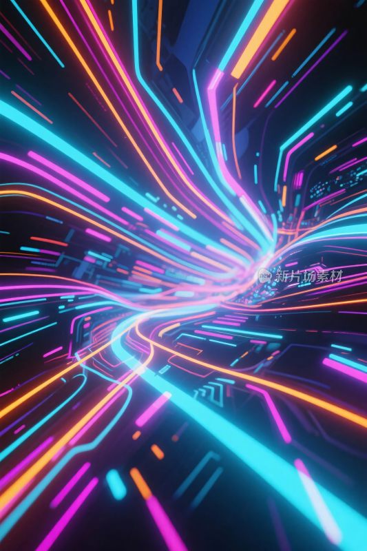 炫丽彩光科技插画