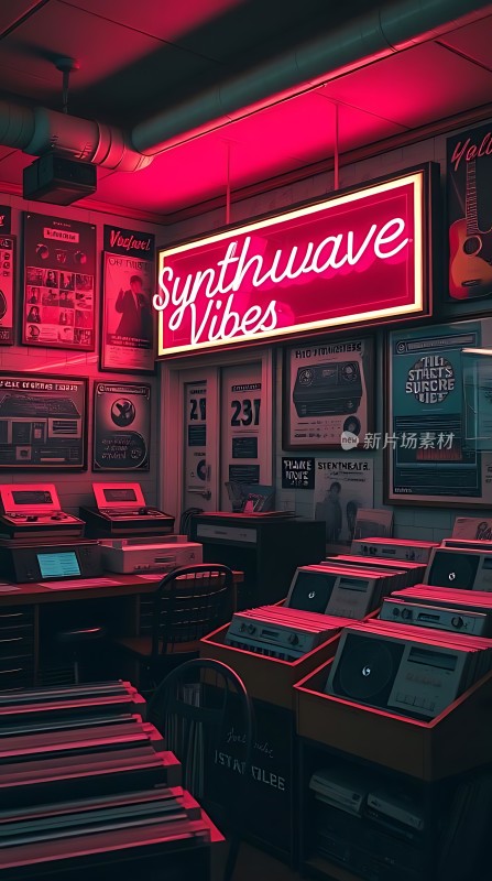 合成波氛围复古电子音乐工作室