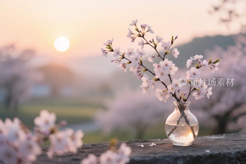 春日樱花静物图