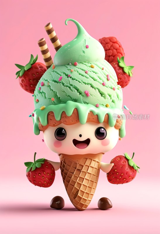 卡通冰淇淋贴纸