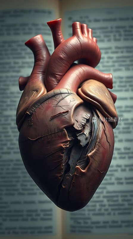 破碎的心脏与书页的结合