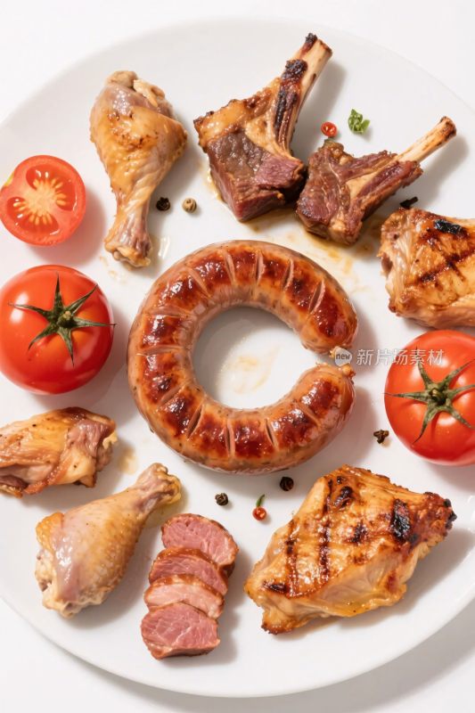 美食食材摆盘图