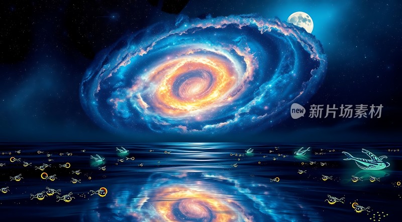 星河倒影梦幻夜空