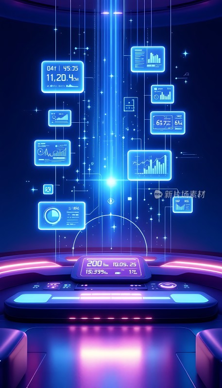 未来科技感数据图表展示