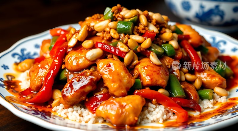 香辣鸡丁盖浇饭