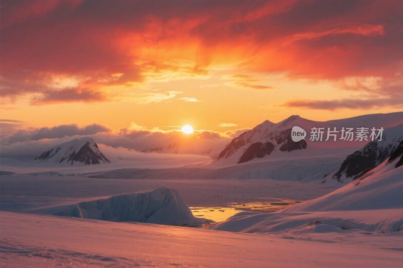 雪山壮丽日出景象