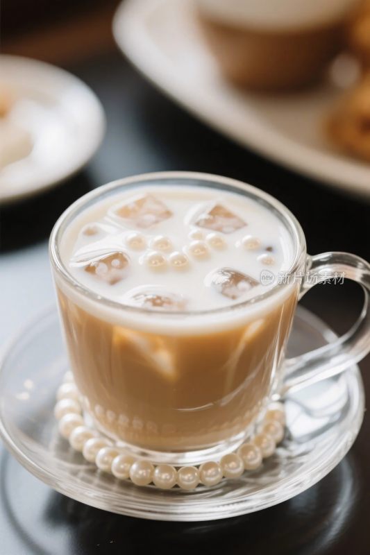珍珠奶茶特写照片