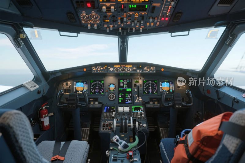 飞机驾驶舱内部场景