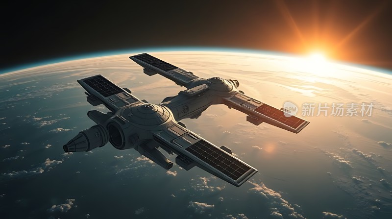 太空飞船翱翔地球之上
