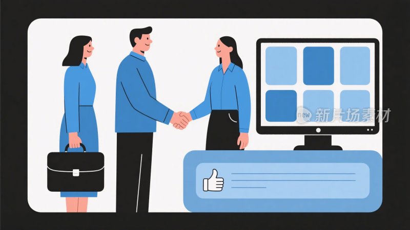 商务人士握手合作场景