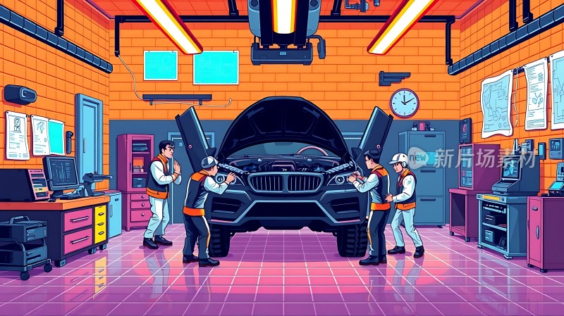 机械车间里的维修工作