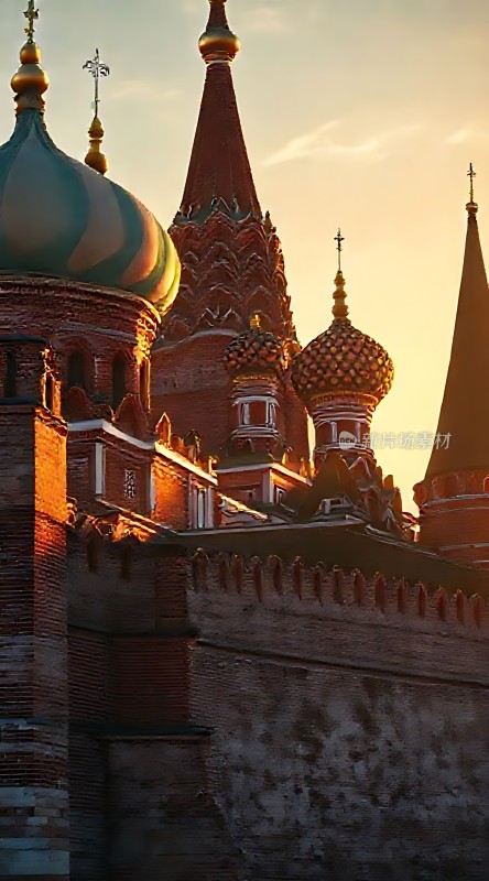 圣瓦西里大教堂日落美景