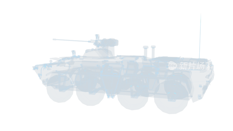 装甲坦克车 军事科幻透明网格线框军队2