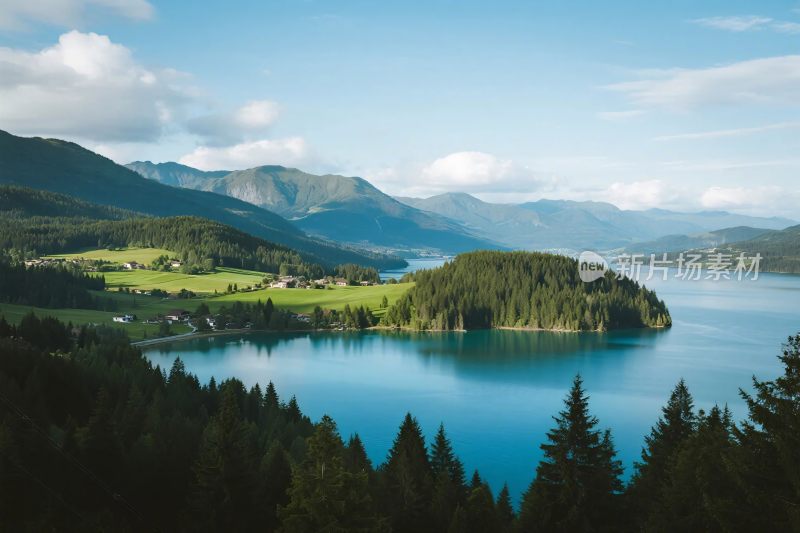 山水湖泊自然风光