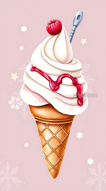 奶油冰淇淋甜筒