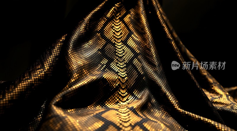 金色鳞片纹理布料特写