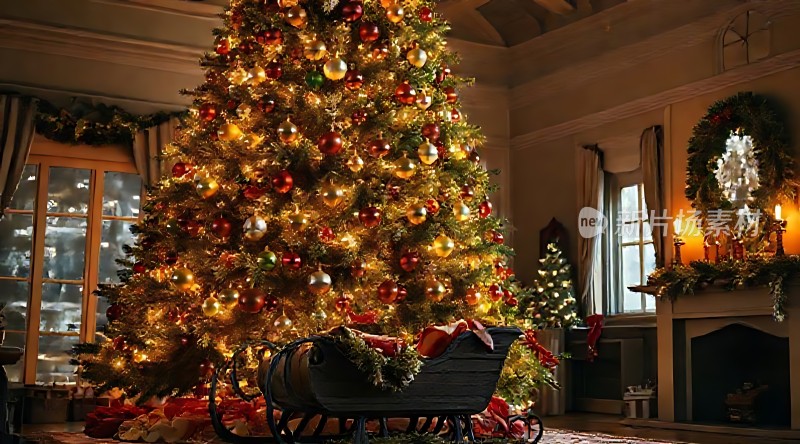 圣诞树下的温馨家园