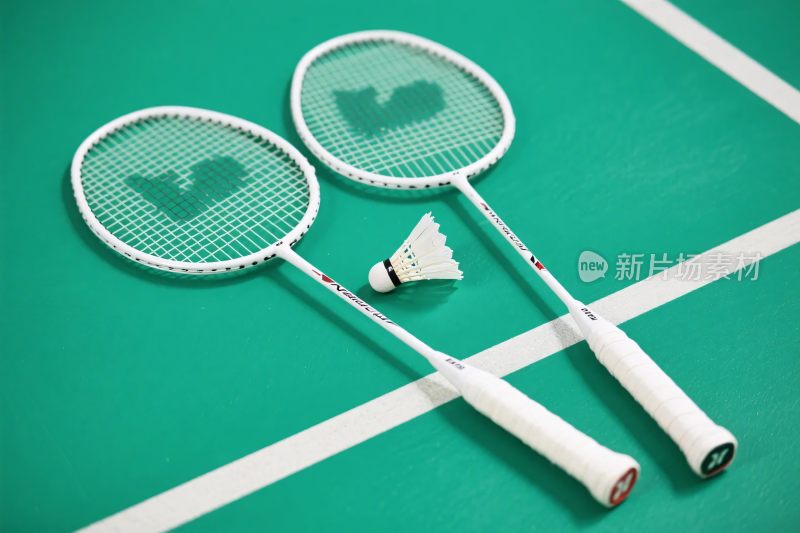 羽毛球与球拍