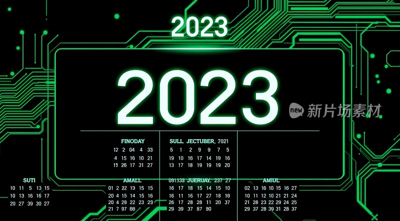 2023年日历科技感十足的新片场素材