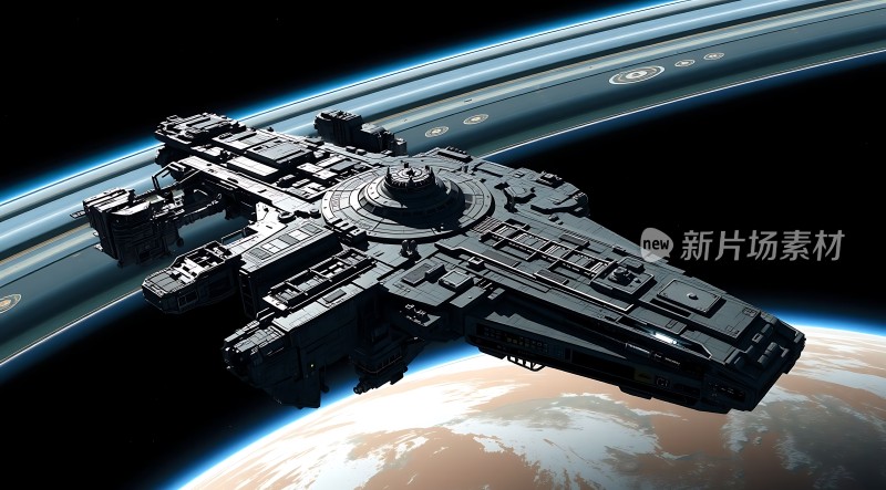 星际飞船环绕地球飞行