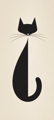 简约黑猫插画图案 简约黑猫插画图案