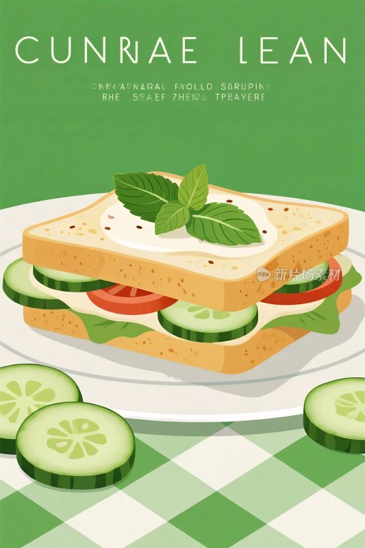 美味三明治插画