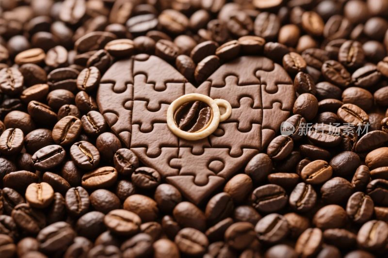 咖啡拼图爱心设计图