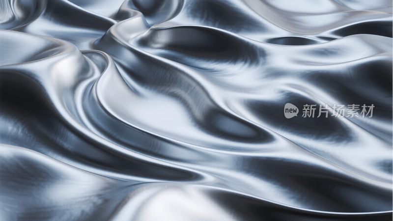 银色波纹质感画面