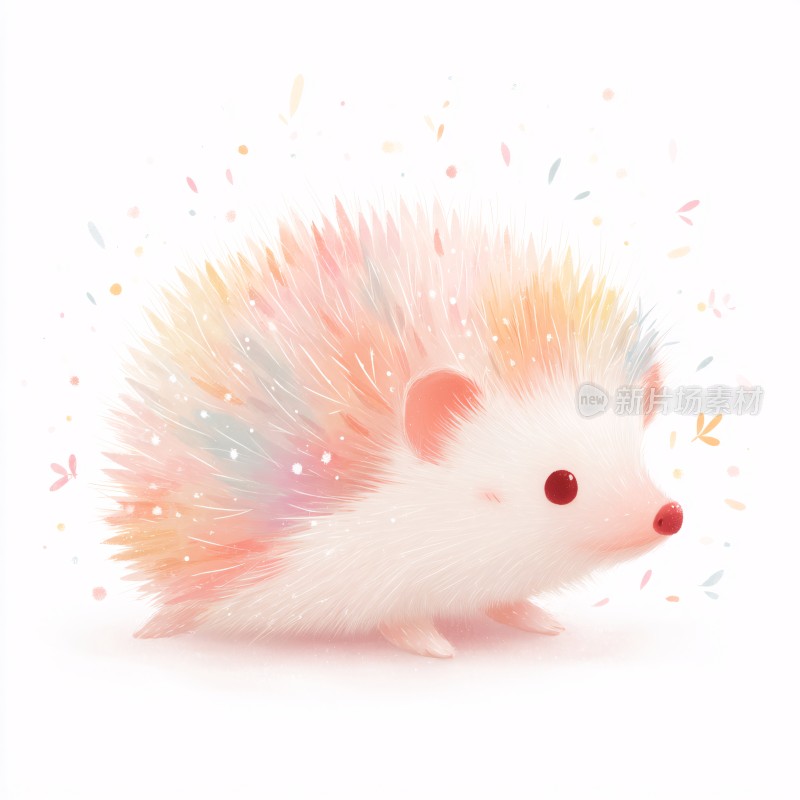 可爱彩色小刺猬插画
