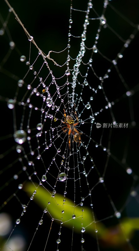 露珠中的蛛网世界