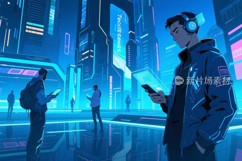 未来都市科幻插画