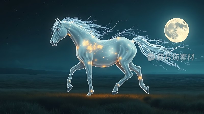 月光下的精灵马
