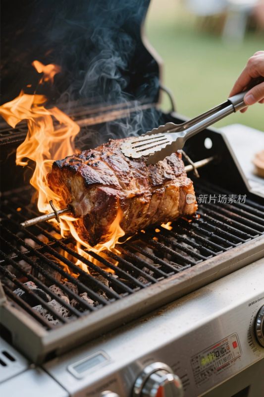 户外烤肉烧烤场景