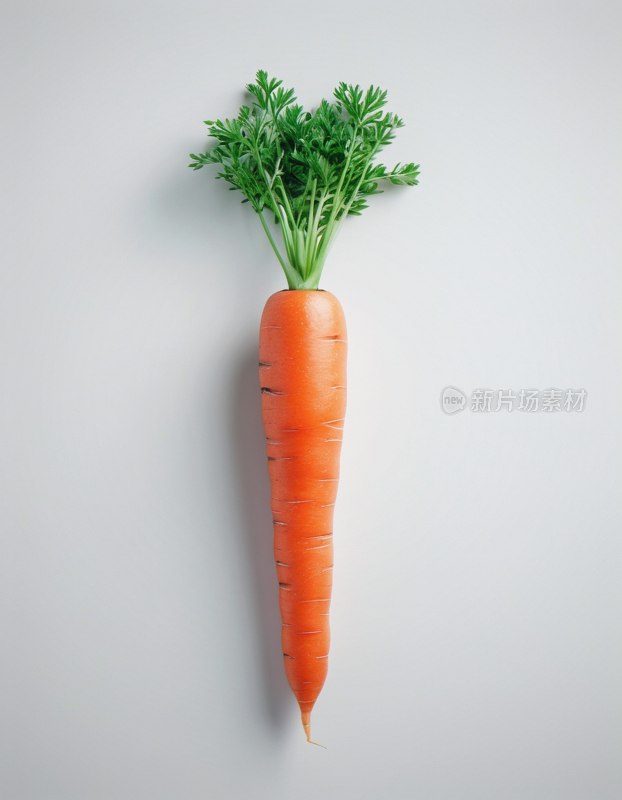 纯白背景胡萝卜特写