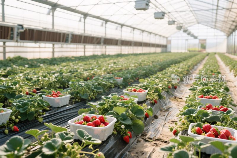 温室草莓种植场景