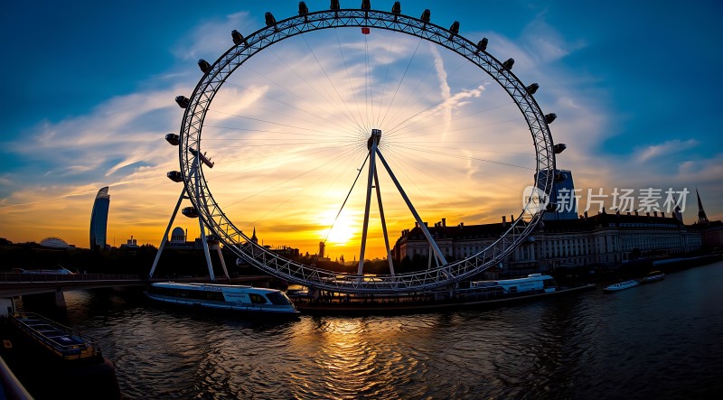 伦敦眼日落美景