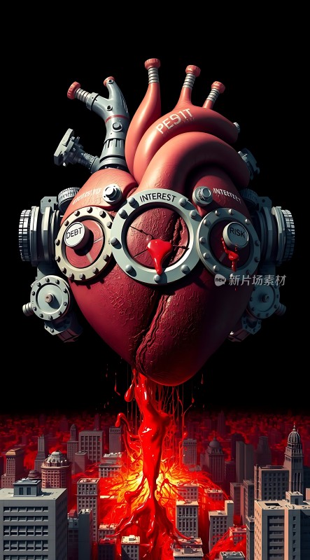 机械心脏与城市结合的艺术作品