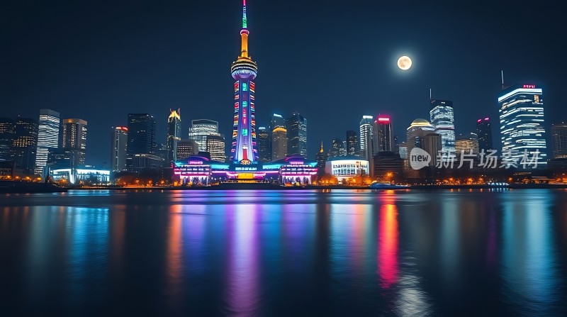 东方明珠与城市夜景