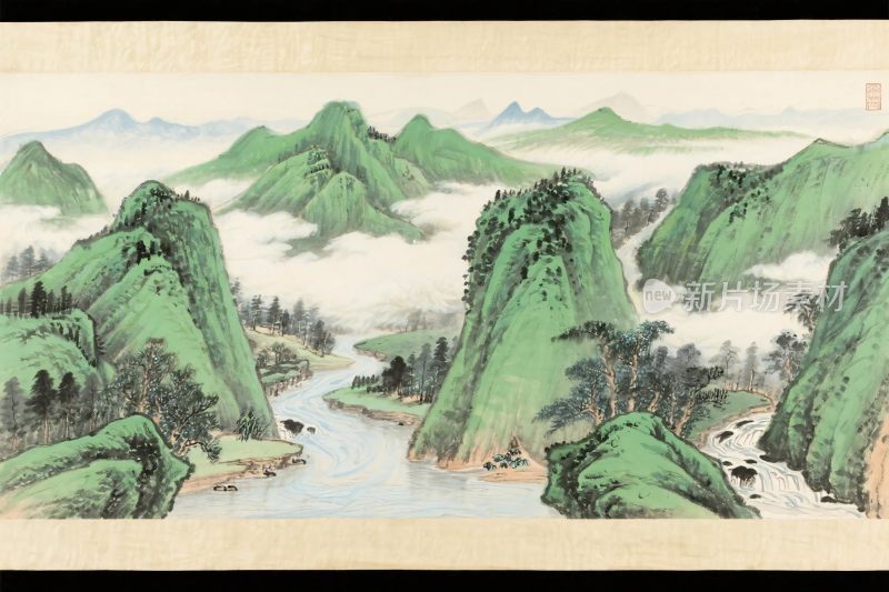 中国传统山水水墨画