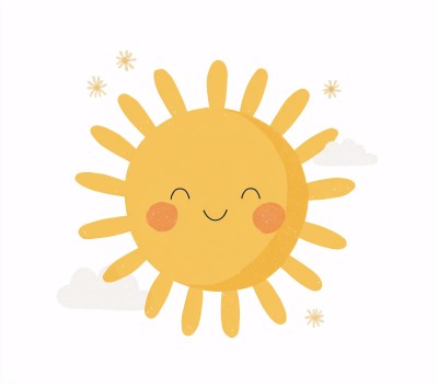 可爱笑脸太阳插画