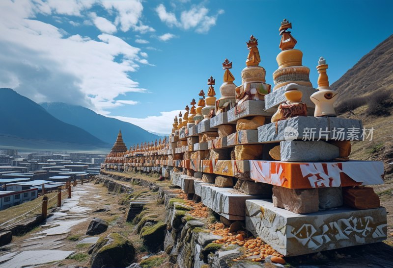 玉树嘛呢石堆风光