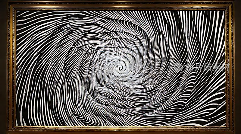 黑白漩涡艺术画
