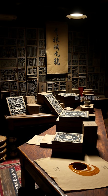 古风书房墨香四溢静谧雅致