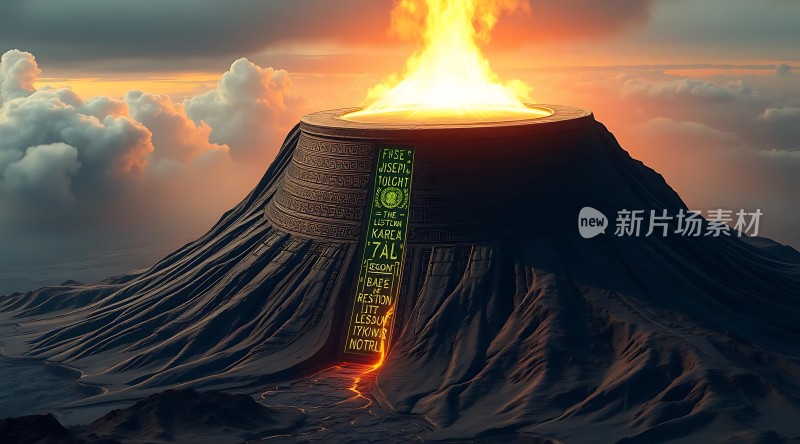 熔岩火山日落奇景