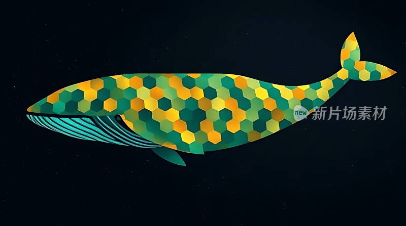 绿色鲸鱼图案设计