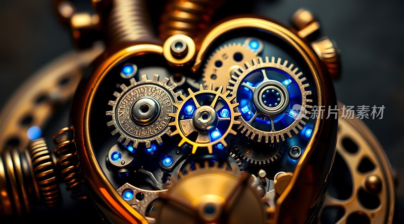 机械之心齿轮与蓝光的交织之美