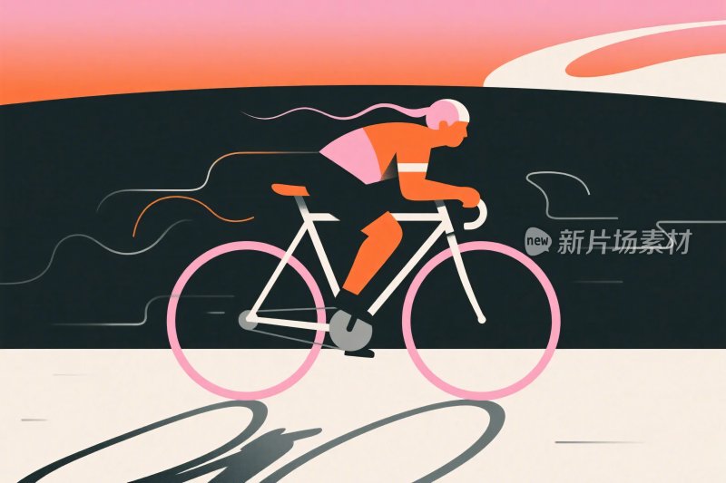 骑行插画画面